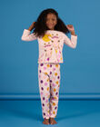 Pigiama rosa cipria con motivi giraffe e a pois REFAPYJGIR / 23SH1154PYJD327