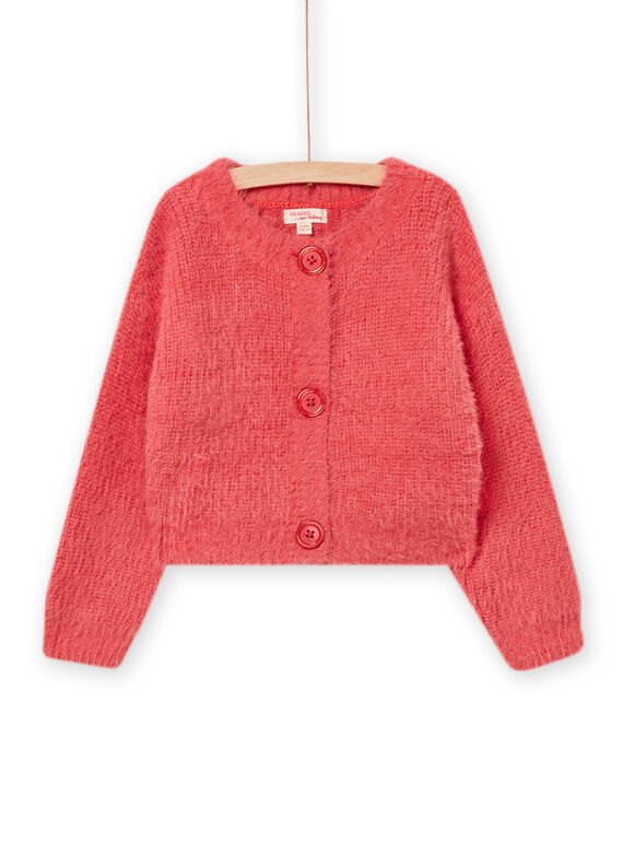 Cardigan in maglia arancione bambina NAVICAR / 22S901M1CAR409
