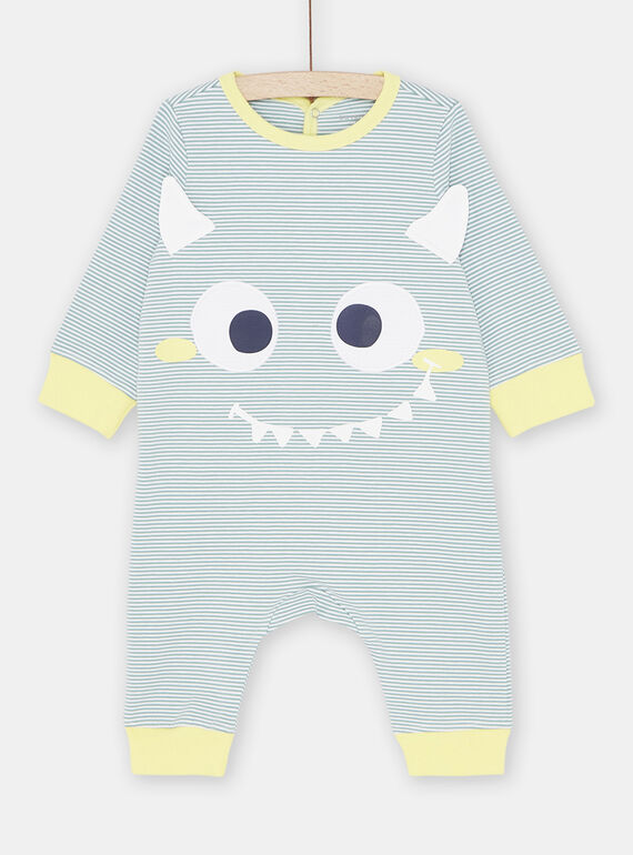 Tutina verde con stampa a righe neonato SEGAGREMON / 23WH1433GRE613