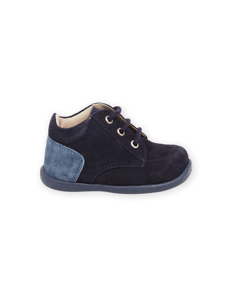 Stivaletti bicolore in crosta di pelle blu PUBOTIBICO / 22XK3875D0F070