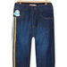 Jeans denim scuro motivi arcobaleno neonato