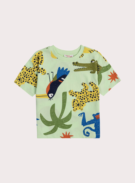 T-shirt verde con stampa animali  WOLITI1 / 25S902T3TMC602