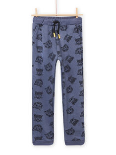 Pantaloni sportivi con stampa tigre e leopardata blu bambino MOHIJOG2 / 21W902U1JGB929