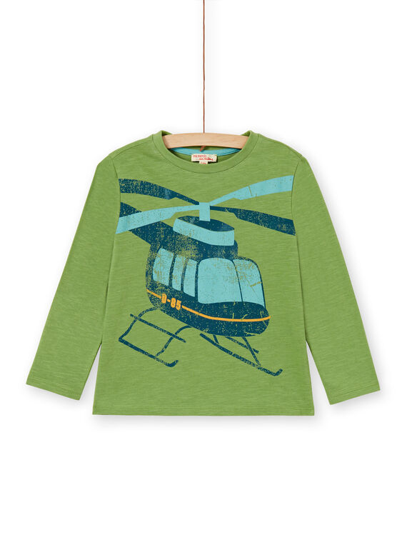 T-shirt verde in cotone bambino LOJOTEE4 / 21S90233TMLG626