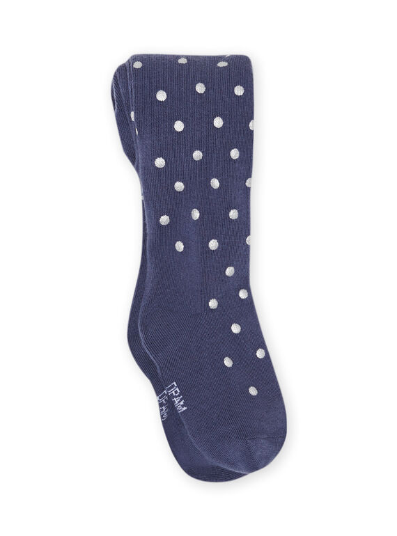 Collant blu con stampa a pois bambina MYAPLACOL1 / 21WI01O2COLC202