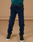 Pantaloni a tinta unita in tela navy POJOPAMAT1 / 22W902B6PAN705