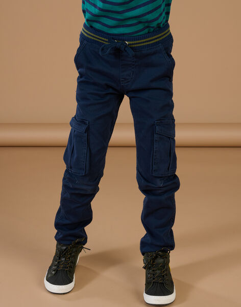 Pantaloni a tinta unita in tela navy POJOPAMAT1 / 22W902B6PAN705