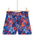 Shorts con stampa a fiori blu bambina NASANSHORT2 / 22S901S2SHO707