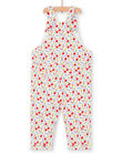 Salopette rossa e blu con stampa a fiori neonata LICANSAL / 21SG09M1SAL001