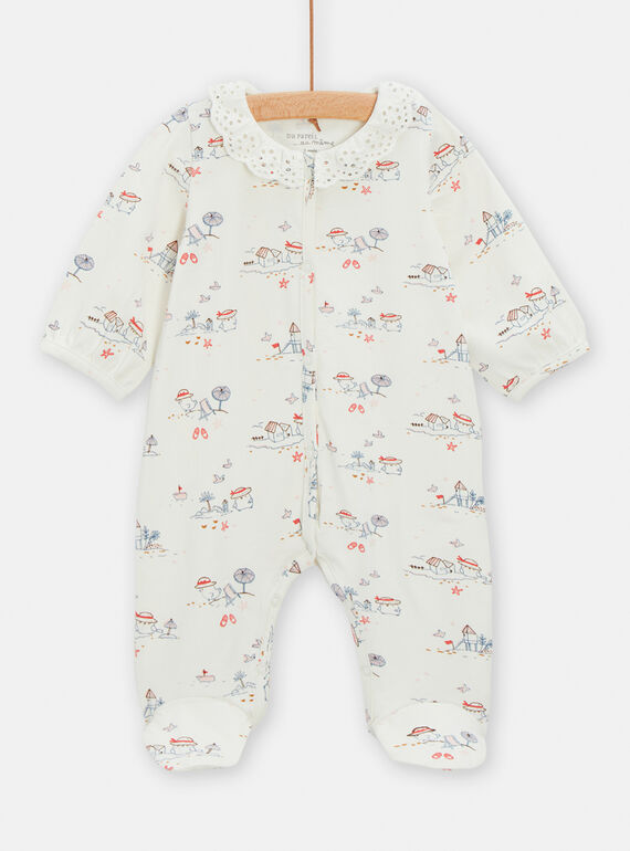 Tutina panna con motivi passeri TOU2GRE3 / 24SF03I1GREA001