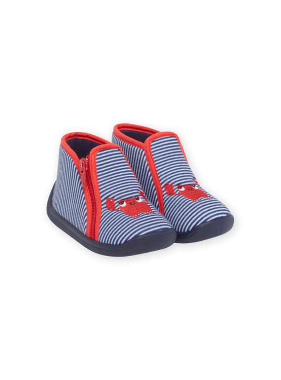 Stivaletti navy, rossi e bianchi con motivi granchi neonato NUPANTCRABE / 22KK3811D0A070