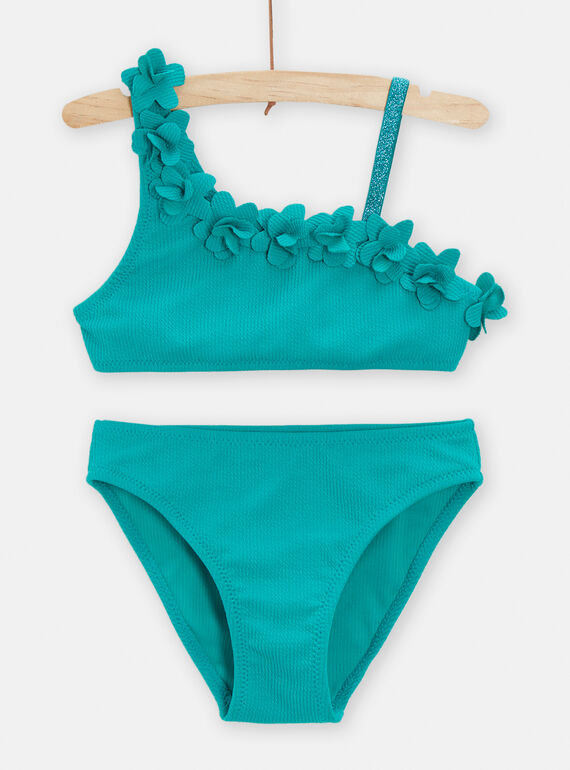 Bikini asimmetrico turchese bambina TYABIK2 / 24SI01G2MAI202