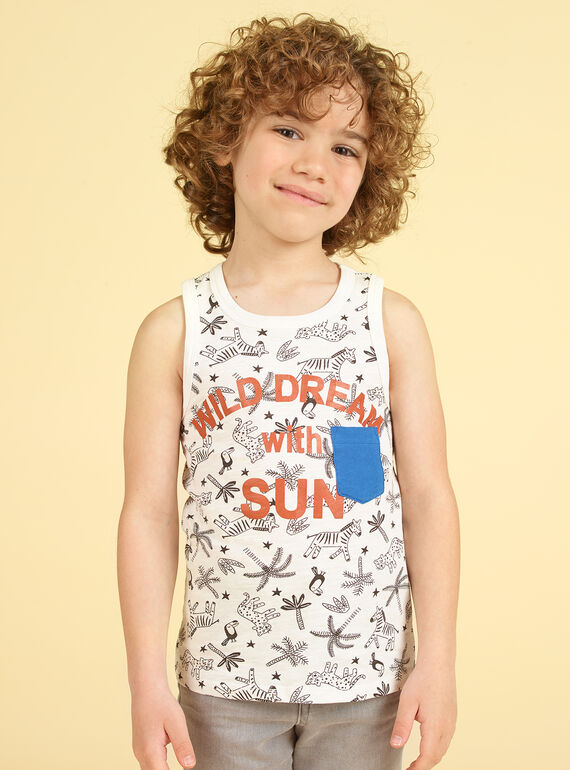 Canottiera ecrù e nero bambino LOTERDEB / 21S902V1DEB001