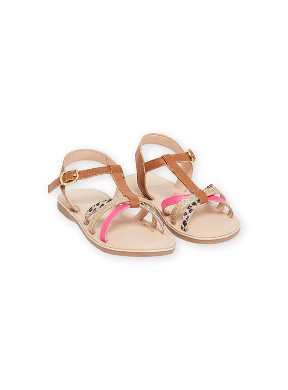 Sandali alla schiava con cinturino stampa leopardata bambina NASANDPAULINE / 22KK354ID0E804