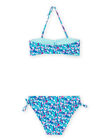 Top e slip bikini turchese con stampa a fiori RYABIK3 / 23SI01R4MAIC217