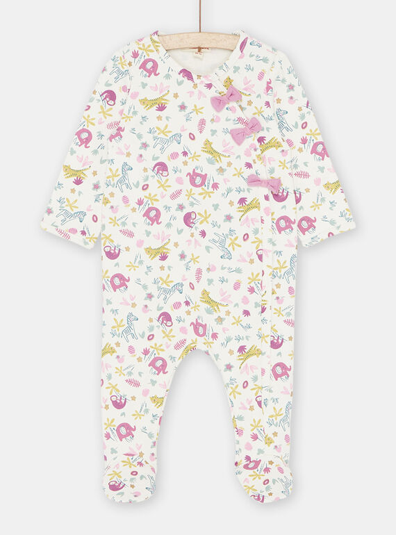 Tutina ecrù con stampa giungla neonata SEFIGREPAN / 23WH1333GRE001