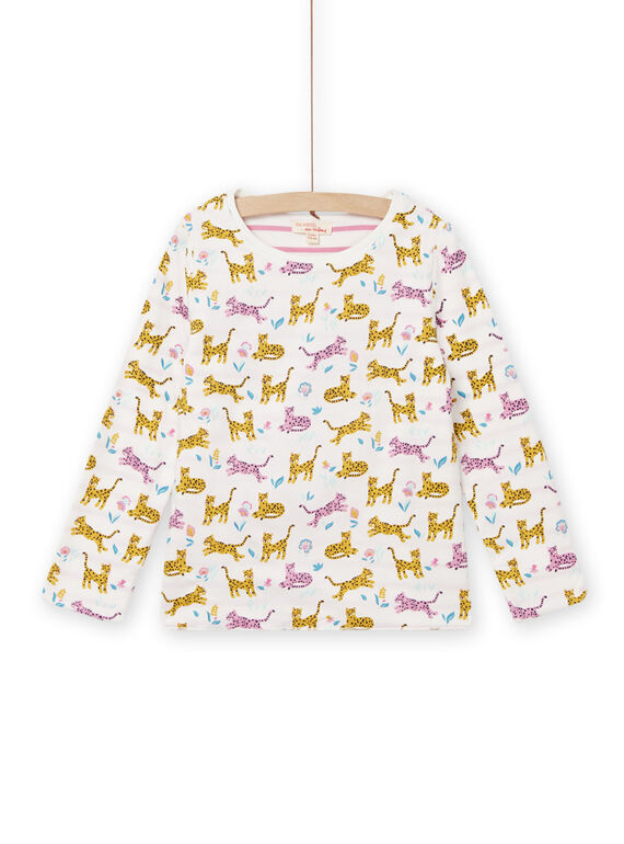 T-shirt double face con stampa leopardata e righe bambina NAGATEE2 / 22S901O3TML001