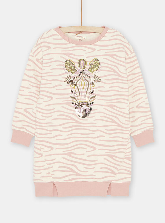 Abito ecrù e rosa bambina SAKYOROB3 / 23W901I4ROB003
