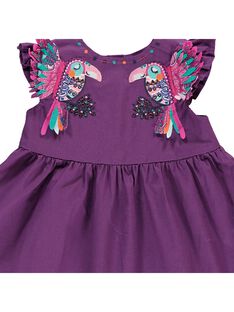 Baby girls' short-sleeved dress CIGAUROB3 / 18SG09L3ROB710