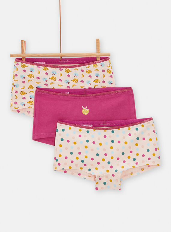 3 culotte con stampa frutti e pois bambina TEFAHOTFRU / 24SH1161SHYD327