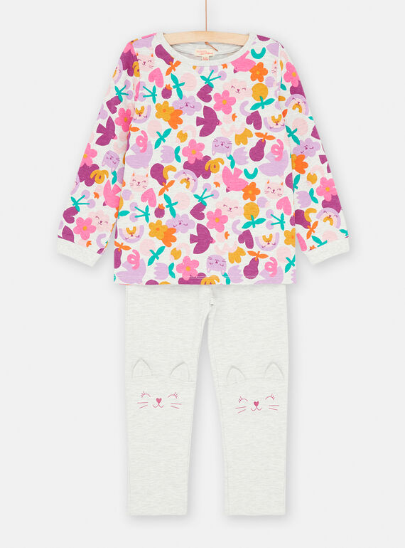 Pigiama grigio con stampa fantasia bambina SEFAPYJFRU / 23WH1141PYJJ920