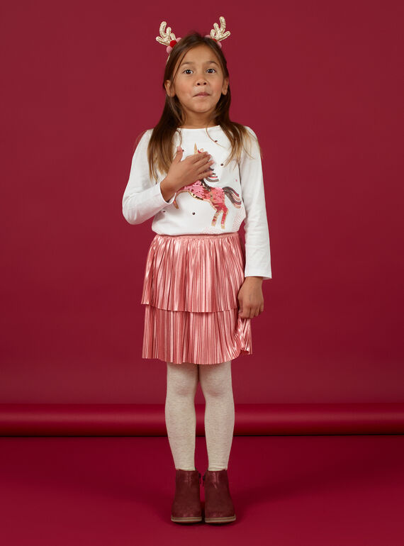 Gonna plissé metallizzata rosa bambina MANOJUP1 / 21W901Q2JUP303
