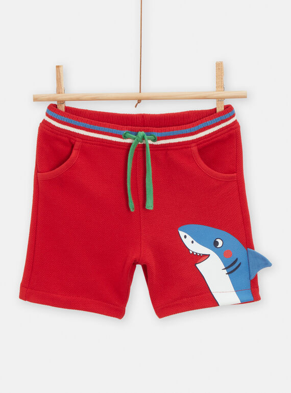 Shorts rossi con motivo squalo neonato TUCLUBER1 / 24SG10O1BER505