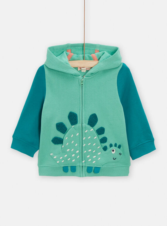 Cardigan verde menta con motivo dinosauro neonato TUCOGIL / 24SG10N1GILG621