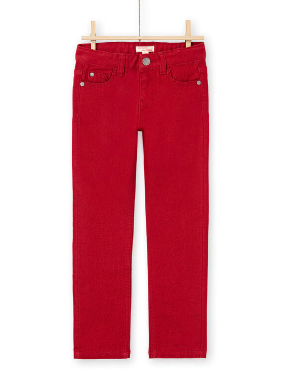 Jeans tinta unita rossi bambino MOJOPAKNI3 / 21W90225PAN506