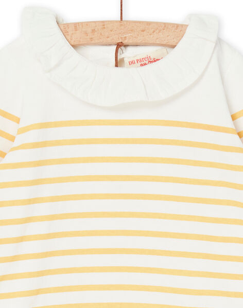 Maglia ecrù e arancione con stampa a righe RIJOBRA4 / 23SG0986BRA001