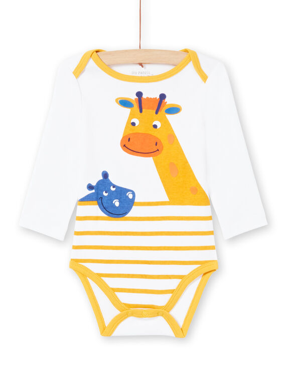Body bianco e giallo a righe neonato MEGABODHIP / 21WH14B6BDL000