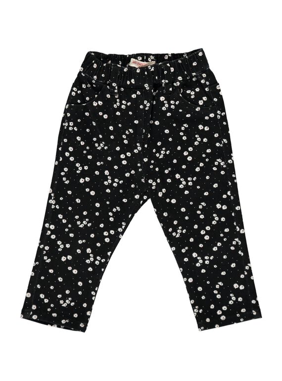 Baby girls' twill trousers CIBENPAN2 / 18SG09G2PAN099