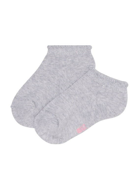 Calzini bambina grigio melange con bordo lurex JYAESCHOS2 / 20SI0164SOQ943