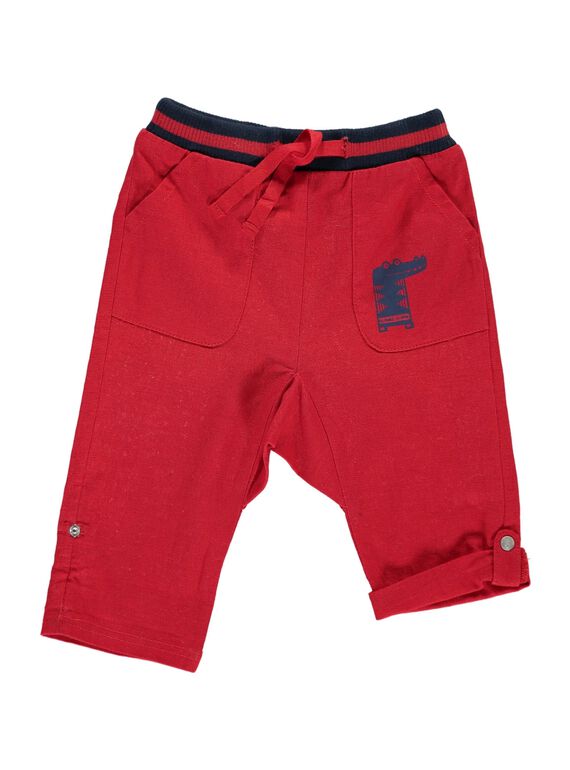 Baby boys' linen trousers CUGAUPAN / 18SG10L1PANF513