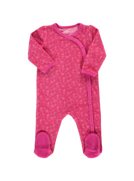 Baby girls' velour sleepsuit CEFIGREFRU / 18SH1344GRE099