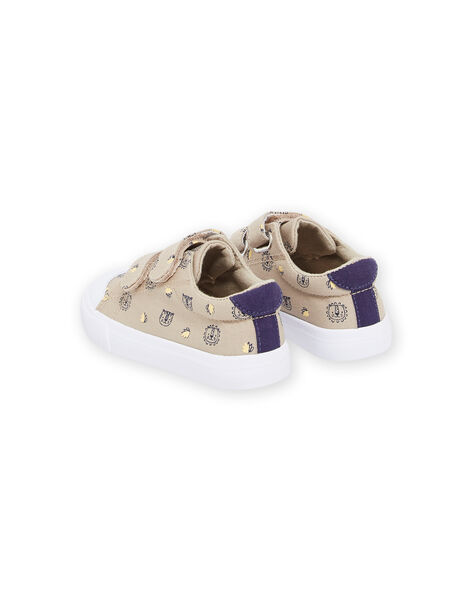 Sneakers in tela beige con stampa tigri e leoni RUTOILAOP / 23KK3873D16080