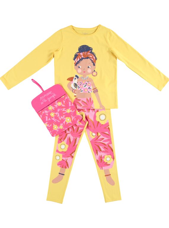 Pigiama travestimento giallo bambina con portapigiama JEFAPYJUN / 20SH11L4PYGB116