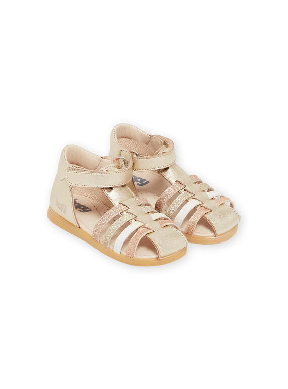 Sandali dorati in pelle RISANDREGULO / 23KK3768D0E954