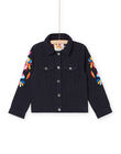 Giacca in jeans nera con maniche ricamate RAJUNVEST / 23S901U1VESC243