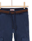 Pantaloni in tela a tinta unita blu POJOPAMAT3 / 22W902B3PANC202
