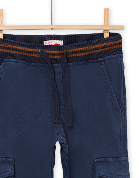 Pantaloni in tela a tinta unita blu POJOPAMAT3 / 22W902B3PANC202