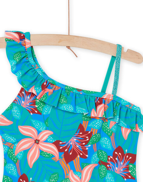 Costume intero turchese con stampa fiori RYAMER3 / 23SI01R5MAIC217