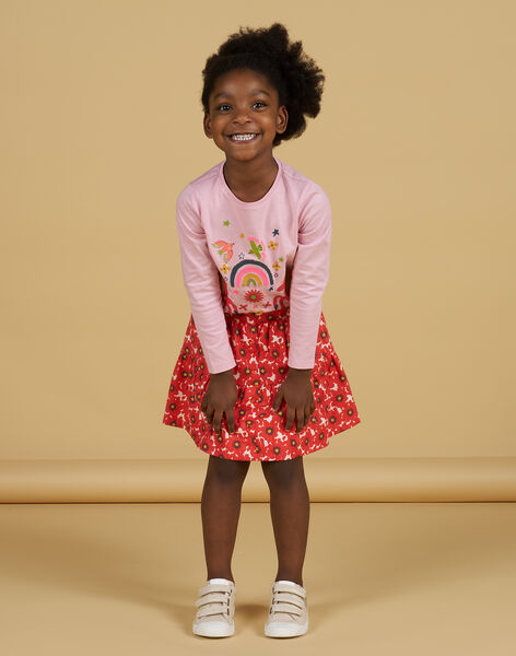 Gonna twill stampa a fiori bambina NAVIJUP / 22S901M1JUPD319