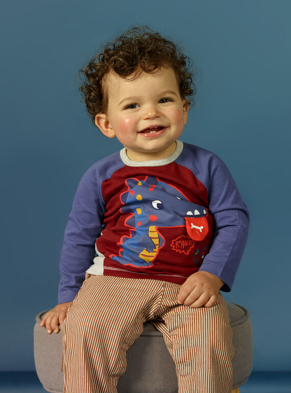 T-shirt blu, bordeaux e grigio melange neonato MUPATEE1 / 21WG10H1TML719