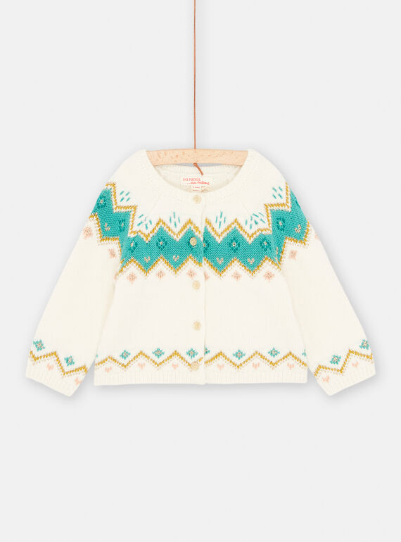 Cardigan ecrù neonata SIDUCAR / 23WG09P1CAR001