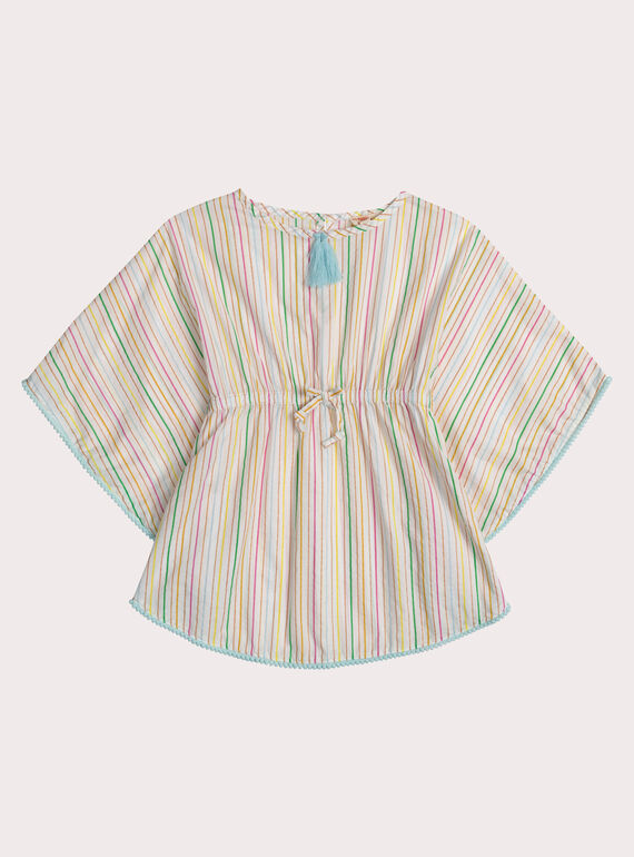 Poncho da spiaggia a righe per bambina WYAMERCAP2 / 25SI01N5TDP001