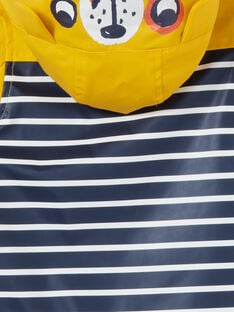 Impermeabile con cappuccio giallo e blu a righe neonato LUGROIMP / 21SG10R1IMP106
