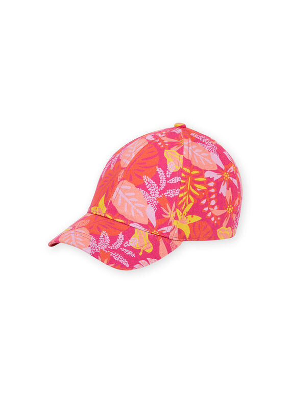 Cappellino fucsia con stampa a fiori bambina NYACAP4 / 22SI01C7CHA304