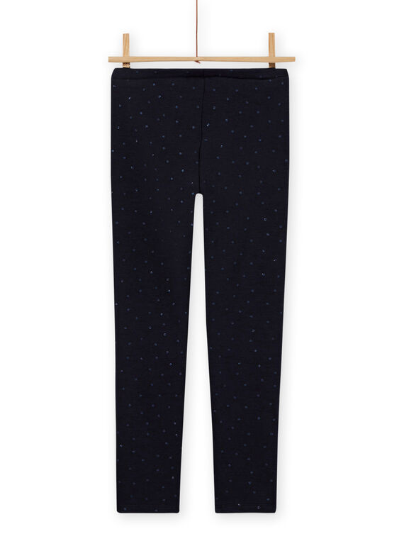 Leggings navy tinta unita imbottiti bambina MAJOLEG1 / 21W901N1PAN070