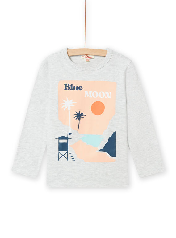 T-shirt grigio melange motivo spiaggia bambino NOMOTEE / 22S902N1TMLJ920